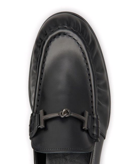 Tod's Leren Loafers Met Logoplakkaat in het Black voor heren