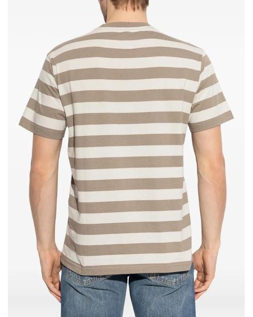 Emporio Armani White T-Shirt Rayé À Patch Logo for men