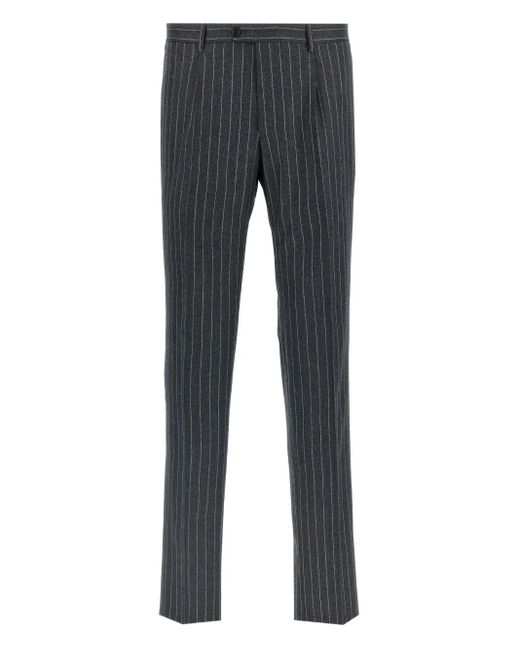 Tagliatore Gray Pinstripe-Pattern Wool Suit for men
