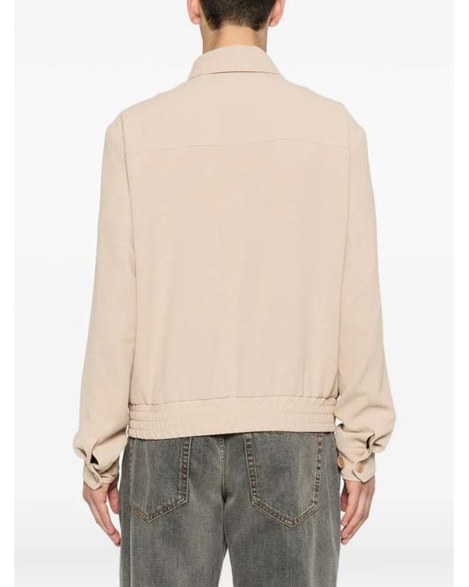Sandro Natural Seersucker-Effect Zip-Up Jacket for men