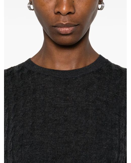 Totême Black Cable-Knit Maxi Dress