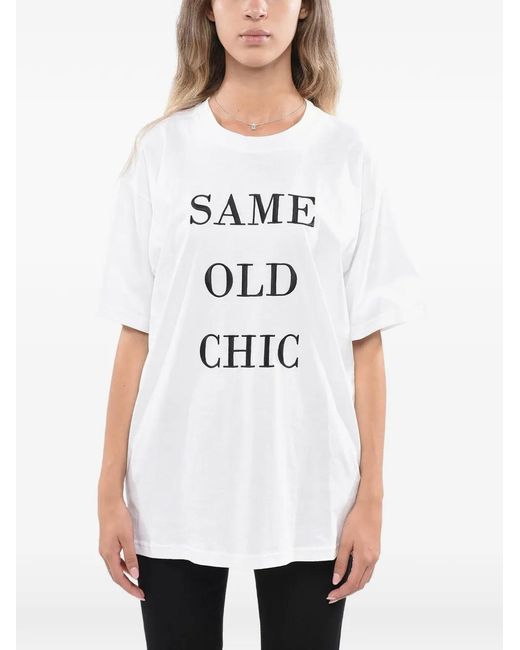 Moschino White Logo-Lettering T-Shirt