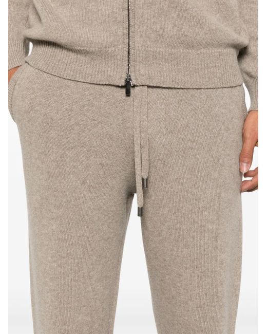 Canali Gray Knitted Track Pants for men