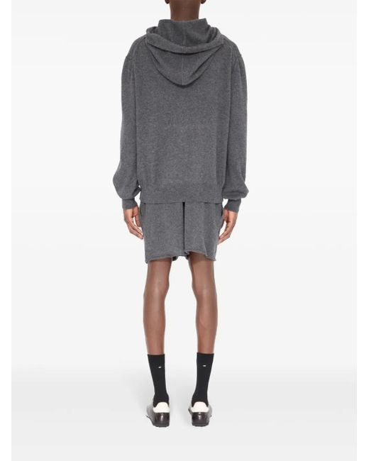 Maison Margiela Gray Brushed Zipped Hoodie for men