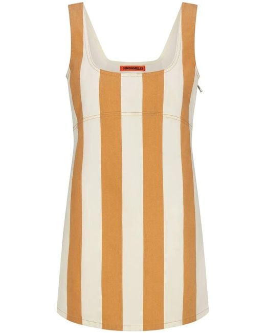 Simon Miller White Sahara Striped Denim Dress
