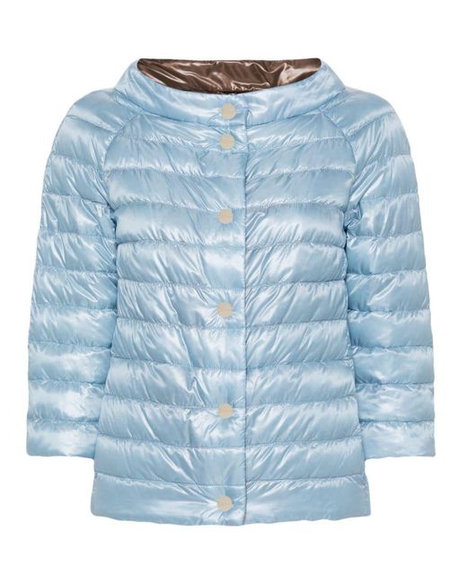 Herno Blue Cowl-neck Puffer Jacket