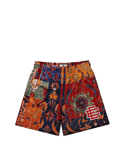 Eric Emanuel Red Patchwork Shorts for men