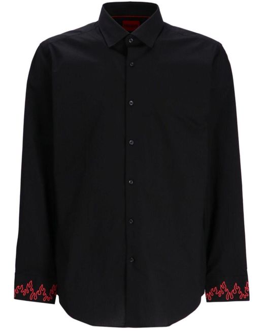 HUGO Black Cotton Shirt for men