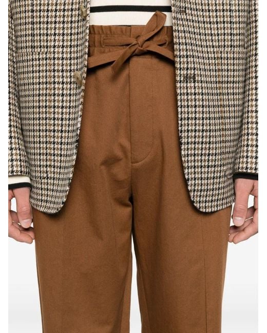 Valentino Garavani Brown Drawstring Panelled Trousers for men