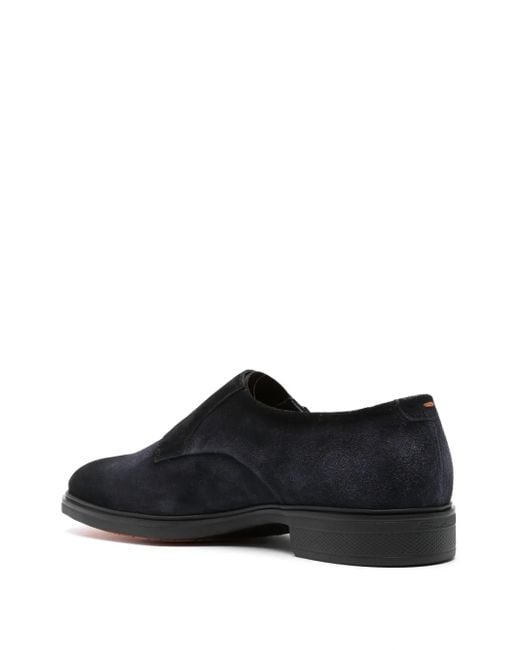 Santoni Black Suede Shoes for men