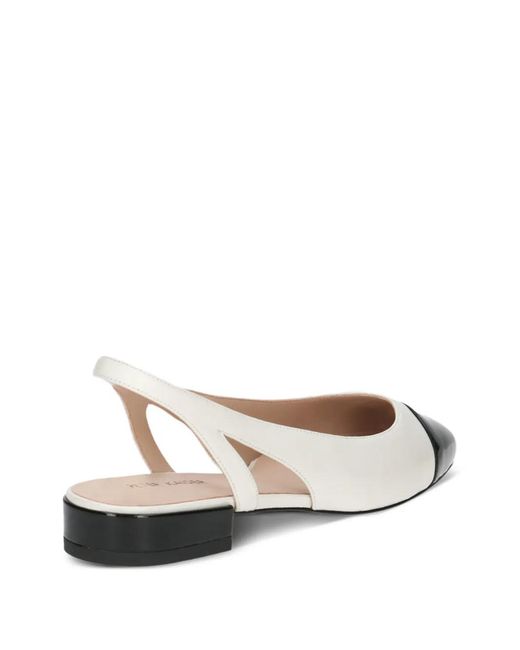 Peter Kaiser White Two-Tone Slingback Leather Pumps