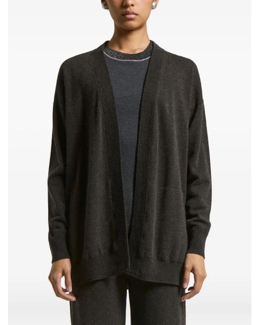 Peserico Black Pocket-Detail Long-Sleeves Cardigan