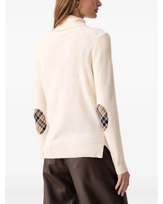Barbour Natural Check-Patch Roll-Neck Sweater