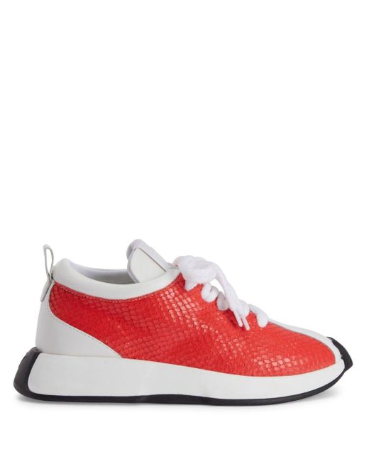 Sneakers Ferox pitonata di Giuseppe Zanotti in Red