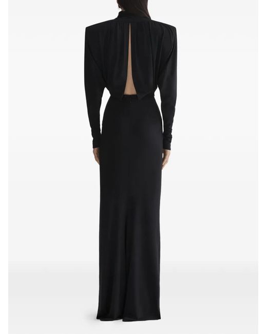 Mugler Black Open Back Long Sleeve Dress