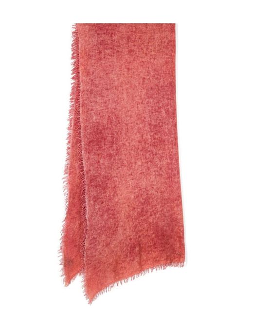 Avant Toi Red Fringed Cashmere Scarf