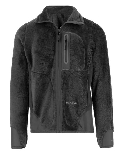 And Wander Black Zipped Fleece Jacket