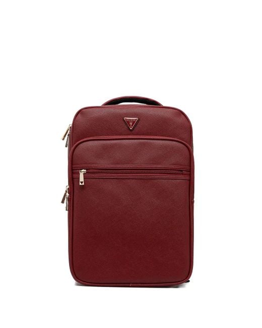 Guess Red Norom Logo-Plaque Backpack