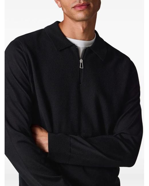Paul Smith Black Zip Polo Shirt for men