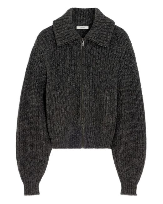 Cardigan Nervurée À Fermeture Zippée Lemaire en coloris Black