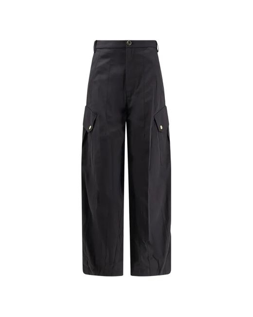 Pinko Black Flowing Cotton Trousers