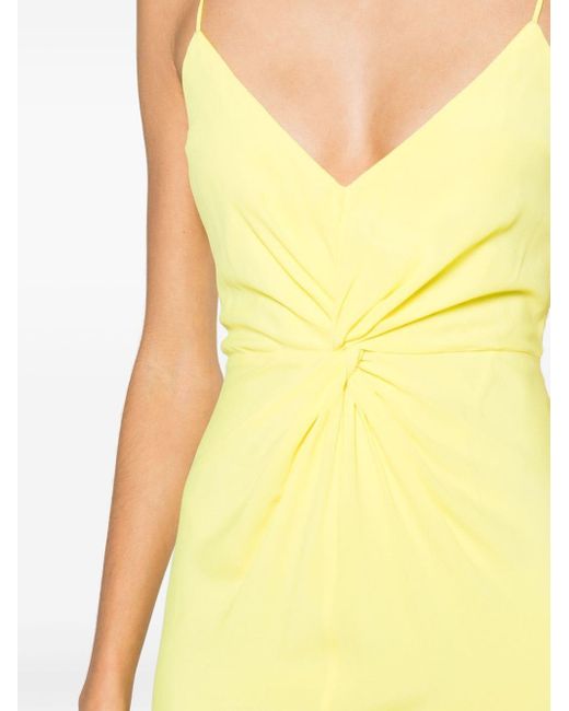 MSGM Yellow Knot-detailed Long-length Dress