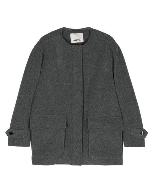 Manteau Efelia à design sans col Isabel Marant en coloris Gray