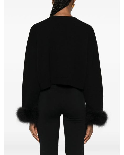 Valentino Garavani Black Cashmere Jumper With Feathers