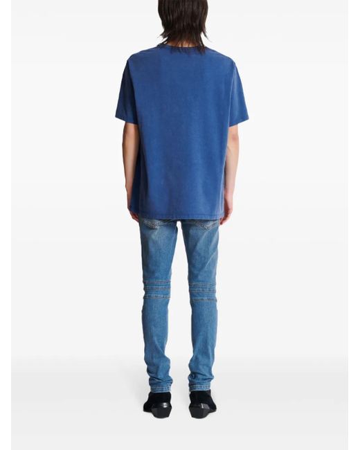 Balmain Logo-T-Shirt Aus Baumwolle in Blue für Herren
