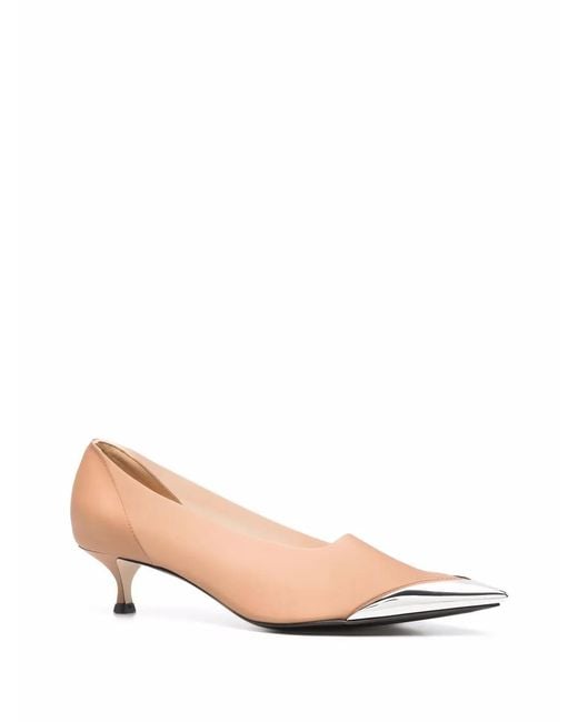 N°21 Pink Metal Toe Transparent Pumps