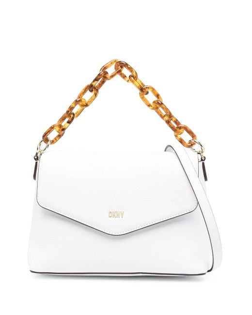 DKNY Frankie Leather Shoulder Bag in White Lyst Canada