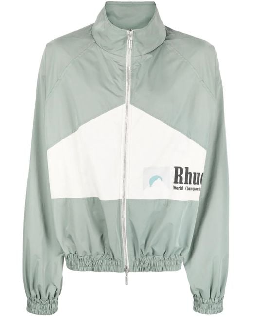 Rhude Green World Championship Logo-Print Bomber Jacket for men