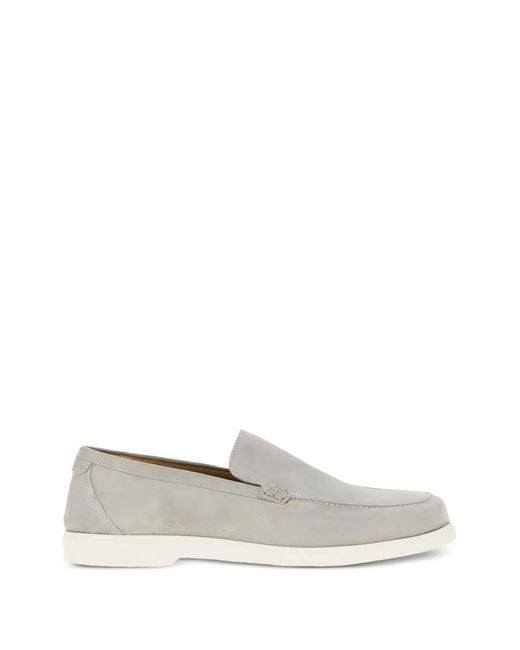Loake White Tuscany Suede Loafers for men