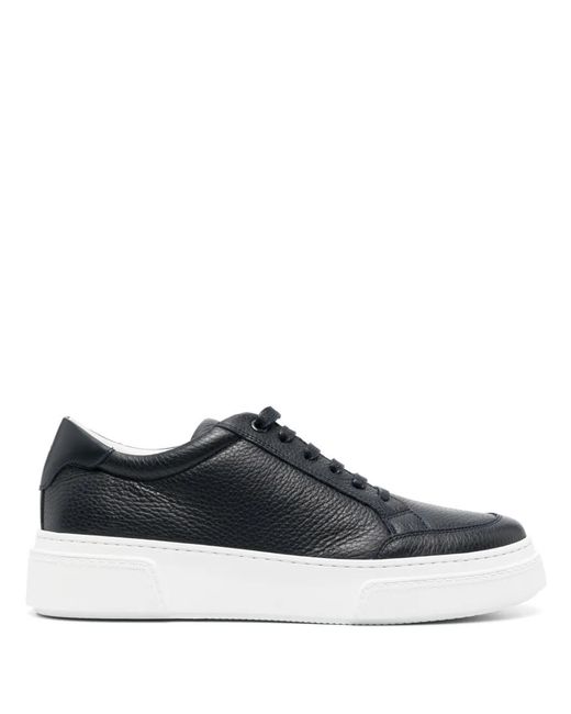 Giorgio Armani Blue Herren Pebbled Leather Sneakers for men