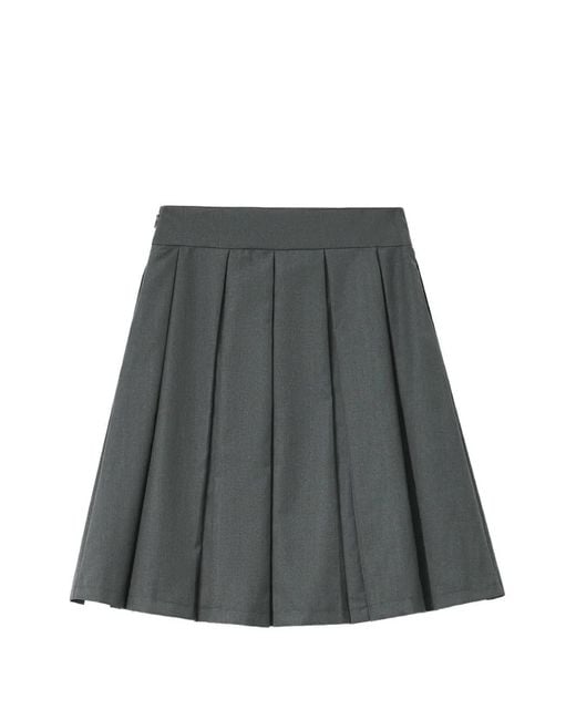 Mini Cream Gray Pleated Layered Skirt
