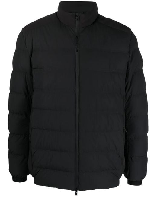 Woolrich Black Logo-Patch Padded Jacket for men