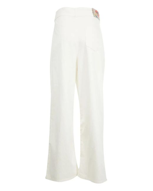 Loewe White Wrap Pleated Jeans
