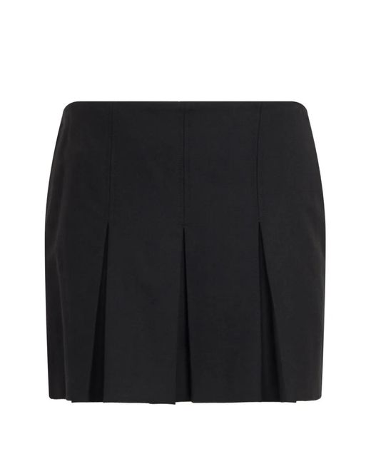 Alberta Ferretti Black Pleated Short Skirt