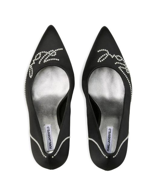 Karl Lagerfeld Black Sarabande Pearl-Embellished Pumps