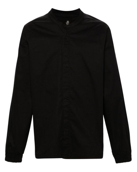 Thom Krom Black Band-collar Panelled Shirt for men