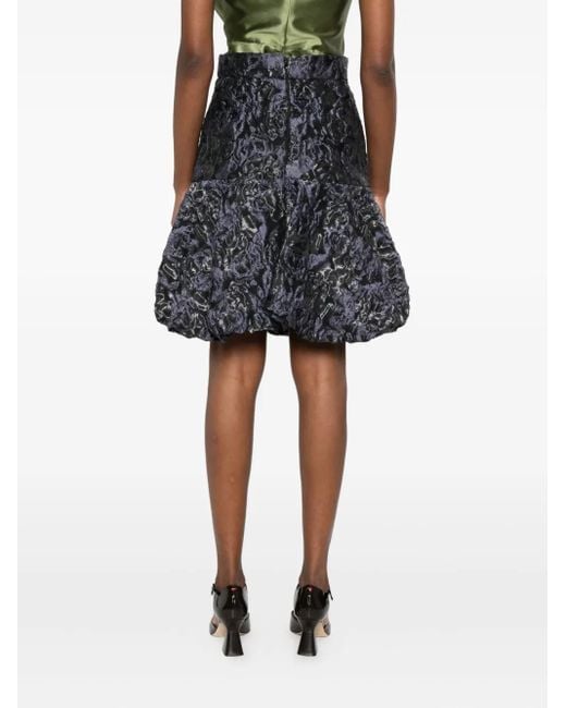Gemy Maalouf Gray Floral-Pattern Puffball Skirt