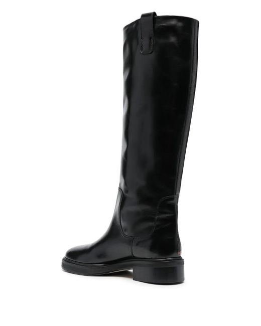 Aeyde Black Henry Leather Knee Boots