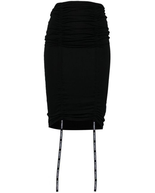 Falda de tubo fruncida Vetements de color Black