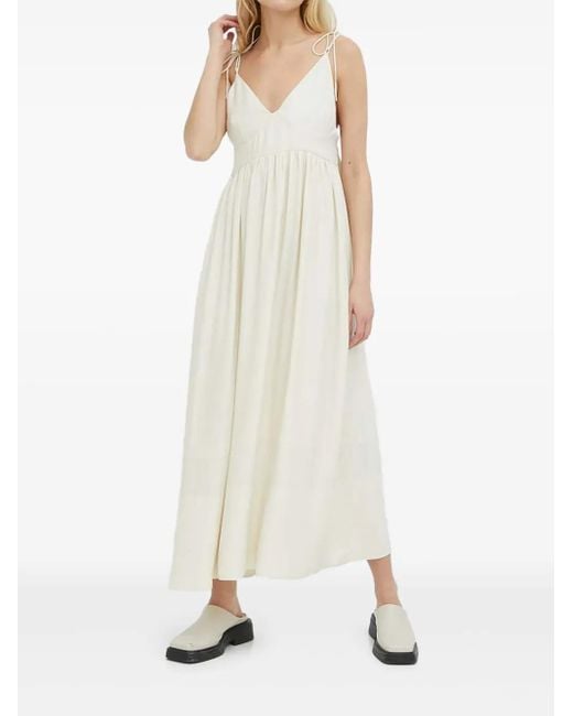 Lovechild White Tie-Straps Midi Day Dress