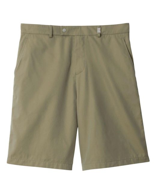 Burberry Green Cotton Chino Shorts for men