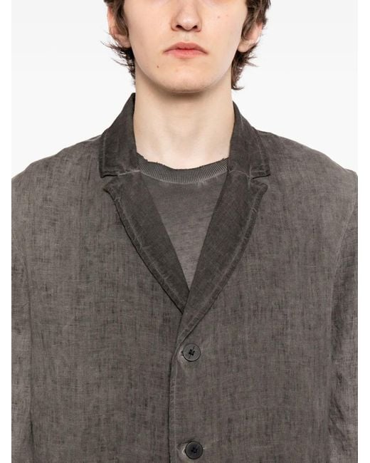 Thom Krom Gray Linen Button-Up Jacket for men