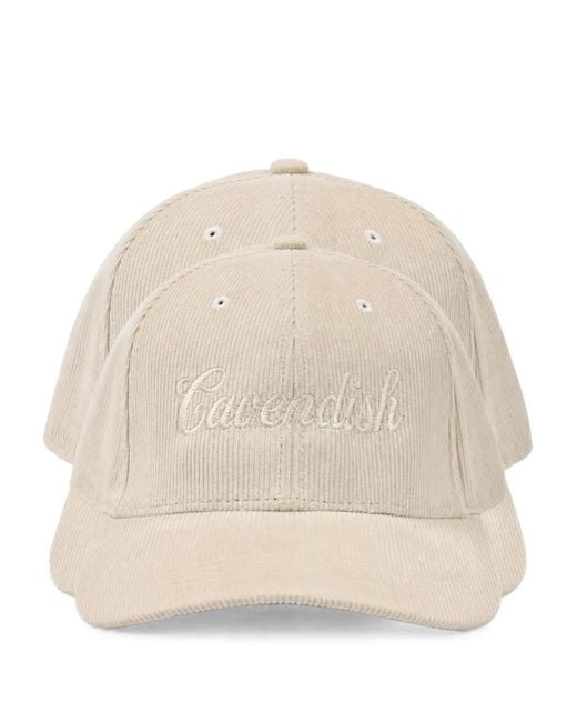 CAVENDISH® Natural Logo-Embroidered Corduroy Cap