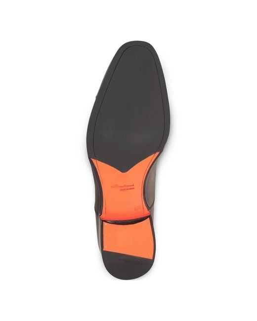 Santoni Brown Cap-Toe Lace-Up Shoes for men