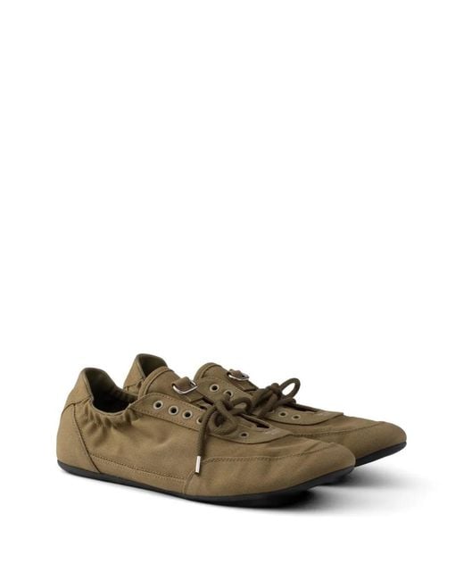 Prada Green Collapse Canvas Sneakers for men