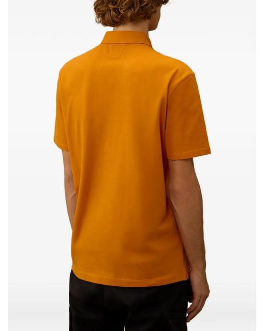 C P Company Orange Polo À Poche Poitrine for men